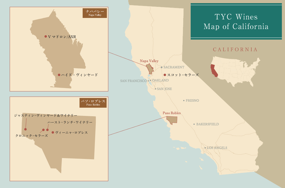 TYC Wine Map of California